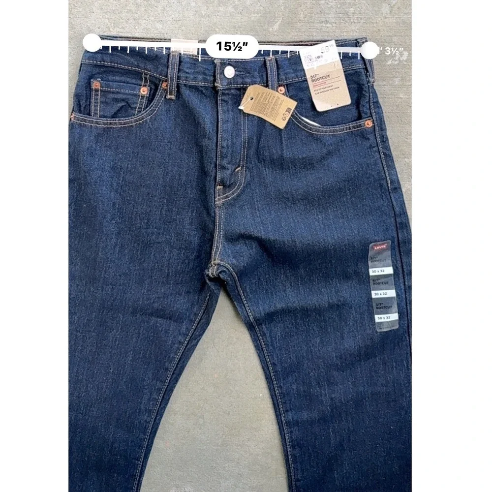 Levis 517 Retro Bootcut Jeans Mens 30x32 Dark Slim Fit 100% Cotton Rugged Denim